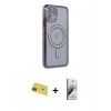 MARSİLYAN™- iPhone 11 Kılıf Zirve Doku Prime - Siyah Bilvis 3D Mat Cam Ekran Koruyucu + Rainbow Kamera Lens Koruma Cam - KI