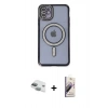 MARSİLYAN™- iPhone 11 Kılıf Zirve Doku Prime - Siyah Bilvis 3D Mat Cam Ekran Koruyucu + Pers Alüminyum Kamera Lens - YL
