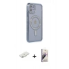 MARSİLYAN™- iPhone 11 Kılıf Zirve Doku Prime - Siyah Bilvis 3D Mat Cam Ekran Koruyucu + Renkli Kamera Lens Koruma Cam - SI