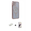 MARSİLYAN™- iPhone 11 Kılıf Zirve Doku Prime - Siyah Bilvis 3D Mat Cam Ekran Koruyucu + Renkli Kamera Lens Koruma Cam - SI