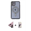 MARSİLYAN™- iPhone 11 Kılıf Zirve Doku Prime - Siyah Bilvis 3D Mat Cam Ekran Koruyucu + Raze Metal Kamera Lens - SH