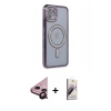 MARSİLYAN™- iPhone 11 Kılıf Zirve Doku Prime - Siyah Bilvis 3D Mat Cam Ekran Koruyucu + Raze Metal Kamera Lens - SH