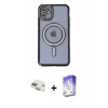 MARSİLYAN™- iPhone 11 Kılıf Zirve Doku Prime - Siyah Bilvis 5in1 3D Magic Cam Ekran Koruyucu + Gold Pers Alüminyum Kamera Lens