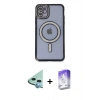 MARSİLYAN™- iPhone 11 Kılıf Zirve Doku Prime - Siyah Bilvis 5in1 3D Magic Cam Ekran Koruyucu + Raze Metal Kamera Lens - MI