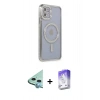MARSİLYAN™- iPhone 11 Kılıf Zirve Doku Prime - Siyah Bilvis 5in1 3D Magic Cam Ekran Koruyucu + Raze Metal Kamera Lens - MI