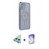 MARSİLYAN™- iPhone 11 Kılıf Zirve Doku Prime - Siyah Bilvis 5in1 3D Magic Cam Ekran Koruyucu + Raze Metal Kamera Lens - MI