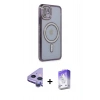MARSİLYAN™- iPhone 11 Kılıf Zirve Doku Prime - Siyah Bilvis 5in1 3D Magic Cam Ekran Koruyucu + Raze Metal Kamera Lens - MR