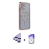 MARSİLYAN™- iPhone 11 Kılıf Zirve Doku Prime - Siyah Bilvis 5in1 3D Magic Cam Ekran Koruyucu + Raze Metal Kamera Lens - MR
