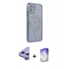 MARSİLYAN™- iPhone 11 Kılıf Zirve Doku Prime - Siyah Bilvis 5in1 3D Magic Cam Ekran Koruyucu + Raze Metal Kamera Lens - MR