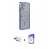 MARSİLYAN™- iPhone 11 Kılıf Zirve Doku Prime - Siyah Bilvis 5in1 3D Magic Cam Ekran Koruyucu + Pers Alüminyum Kamera Lens - YL