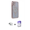 MARSİLYAN™- iPhone 11 Kılıf Zirve Doku Prime - Siyah Bilvis 5in1 3D Magic Cam Ekran Koruyucu + Pers Alüminyum Kamera Lens - YL