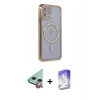 MARSİLYAN™- iPhone 11 Kılıf Zirve Doku Prime - Siyah Bilvis 5in1 3D Magic Cam Ekran Koruyucu + Raze Metal Kamera Lens - KI