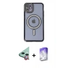 MARSİLYAN™- iPhone 11 Kılıf Zirve Doku Prime - Siyah Bilvis 5in1 3D Magic Cam Ekran Koruyucu + Raze Metal Kamera Lens - KI