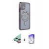 MARSİLYAN™- iPhone 11 Kılıf Zirve Doku Prime - Siyah Bilvis 5in1 3D Magic Cam Ekran Koruyucu + Raze Metal Kamera Lens - KI