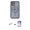 MARSİLYAN™- iPhone 11 Kılıf Zirve Doku Prime - Siyah Bilvis 5in1 3D Magic Cam Ekran Koruyucu + Sarı Renkli Kamera Lens Koruma Cam