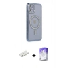 MARSİLYAN™- iPhone 11 Kılıf Zirve Doku Prime - Siyah Bilvis 5in1 3D Magic Cam Ekran Koruyucu + Sarı Renkli Kamera Lens Koruma Cam