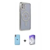 MARSİLYAN™- iPhone 11 Kılıf Zirve Doku Prime - Siyah Bilvis 5in1 3D Magic Cam Ekran Koruyucu + Neon Fosforlu Kamera Lens - TU