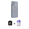 MARSİLYAN™- iPhone 11 Kılıf Zirve Doku Prime - Siyah Bilvis 5in1 3D Magic Cam Ekran Koruyucu + PVD Metal Kamera Lens - TU