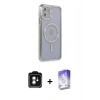 MARSİLYAN™- iPhone 11 Kılıf Zirve Doku Prime - Siyah Bilvis 5in1 3D Magic Cam Ekran Koruyucu + PVD Metal Kamera Lens - YL