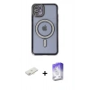 MARSİLYAN™- iPhone 11 Kılıf Zirve Doku Prime - Siyah Bilvis 5in1 3D Magic Cam Ekran Koruyucu + Renkli Kamera Lens Koruma Cam - YL