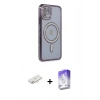 MARSİLYAN™- iPhone 11 Kılıf Zirve Doku Prime - Siyah Bilvis 5in1 3D Magic Cam Ekran Koruyucu + Renkli Kamera Lens Koruma Cam - YL