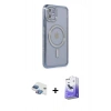 MARSİLYAN™- iPhone 11 Kılıf Zirve Doku Prime - Siyah Bilvis 5in1 5D Magic Hayalet Cam Ekran Koruyucu + Pers Alüminyum Kamera Lens - GI