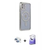 MARSİLYAN™- iPhone 11 Kılıf Zirve Doku Prime - Siyah Bilvis 5in1 5D Magic Hayalet Cam Ekran Koruyucu + Pers Alüminyum Kamera Lens - GI
