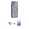MARSİLYAN™- iPhone 11 Kılıf Zirve Doku Prime - Siyah Bilvis 5in1 5D Magic Hayalet Cam Ekran Koruyucu + Pers Alüminyum Kamera Lens - GI