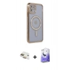 MARSİLYAN™- iPhone 11 Kılıf Zirve Doku Prime - Siyah Bilvis 5in1 5D Magic Hayalet Cam Ekran Koruyucu + Pers Alüminyum Kamera Lens - GD