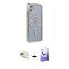 MARSİLYAN™- iPhone 11 Kılıf Zirve Doku Prime - Siyah Bilvis 5in1 5D Magic Hayalet Cam Ekran Koruyucu + Pers Alüminyum Kamera Lens - GD