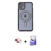 MARSİLYAN™- iPhone 11 Kılıf Zirve Doku Prime - Siyah Bilvis 5in1 5D Magic Hayalet Cam Ekran Koruyucu + Pers Alüminyum Kamera Lens - KI