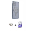 MARSİLYAN™- iPhone 11 Kılıf Zirve Doku Prime - Siyah Bilvis 5in1 5D Magic Hayalet Cam Ekran Koruyucu + Pers Alüminyum Kamera Lens - GD