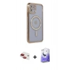 MARSİLYAN™- iPhone 11 Kılıf Zirve Doku Prime - Siyah Bilvis 5in1 5D Magic Hayalet Cam Ekran Koruyucu + Pers Alüminyum Kamera Lens - KI