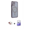 MARSİLYAN™- iPhone 11 Kılıf Zirve Doku Prime - Siyah Bilvis 5in1 5D Magic Hayalet Cam Ekran Koruyucu + Pers Alüminyum Kamera Lens - KI