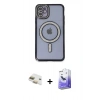 MARSİLYAN™- iPhone 11 Kılıf Zirve Doku Prime - Siyah Bilvis 5in1 5D Magic Hayalet Cam Ekran Koruyucu + Pers Alüminyum Kamera Lens - GD
