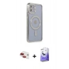MARSİLYAN™- iPhone 11 Kılıf Zirve Doku Prime - Siyah Bilvis 5in1 5D Magic Hayalet Cam Ekran Koruyucu + Pers Alüminyum Kamera Lens - KI