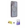 MARSİLYAN™- iPhone 11 Kılıf Zirve Doku Prime - Siyah Bilvis 5in1 5D Magic Hayalet Cam Ekran Koruyucu + Rainbow Kamera Lens Koruma Cam - KI