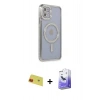 MARSİLYAN™- iPhone 11 Kılıf Zirve Doku Prime - Siyah Bilvis 5in1 5D Magic Hayalet Cam Ekran Koruyucu + Rainbow Kamera Lens Koruma Cam - KI