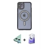 MARSİLYAN™- iPhone 11 Kılıf Zirve Doku Prime - Siyah Bilvis 5in1 5D Magic Hayalet Cam Ekran Koruyucu + Raze Metal Kamera Lens - MI