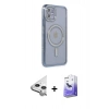 MARSİLYAN™- iPhone 11 Kılıf Zirve Doku Prime - Siyah Bilvis 5in1 5D Magic Hayalet Cam Ekran Koruyucu + Raze Metal Kamera Lens - GS