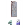 MARSİLYAN™- iPhone 11 Kılıf Zirve Doku Prime - Siyah Bilvis 5in1 5D Magic Hayalet Cam Ekran Koruyucu + Raze Metal Kamera Lens - MI