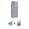 MARSİLYAN™- iPhone 11 Kılıf Zirve Doku Prime - Siyah Bilvis 5in1 5D Magic Hayalet Cam Ekran Koruyucu + Raze Metal Kamera Lens - MI