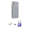 MARSİLYAN™- iPhone 11 Kılıf Zirve Doku Prime - Siyah Bilvis 5in1 5D Magic Hayalet Cam Ekran Koruyucu + Renkli Kamera Lens Koruma Cam - SI