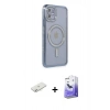 MARSİLYAN™- iPhone 11 Kılıf Zirve Doku Prime - Siyah Bilvis 5in1 5D Magic Hayalet Cam Ekran Koruyucu + Renkli Kamera Lens Koruma Cam - SI