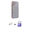 MARSİLYAN™- iPhone 11 Kılıf Zirve Doku Prime - Siyah Bilvis 5in1 5D Magic Hayalet Cam Ekran Koruyucu + Renkli Kamera Lens Koruma Cam - SI