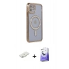 MARSİLYAN™- iPhone 11 Kılıf Zirve Doku Prime - Siyah Bilvis 5in1 5D Magic Hayalet Cam Ekran Koruyucu + Renkli Kamera Lens Koruma Cam - SI