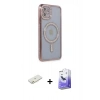 MARSİLYAN™- iPhone 11 Kılıf Zirve Doku Prime - Siyah Bilvis 5in1 5D Magic Hayalet Cam Ekran Koruyucu + Renkli Kamera Lens Koruma Cam - TU