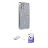 MARSİLYAN™- iPhone 11 Kılıf Zirve Doku Prime - Siyah Bilvis 5in1 5D Magic Hayalet Cam Ekran Koruyucu + Renkli Kamera Lens Koruma Cam - TU