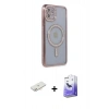 MARSİLYAN™- iPhone 11 Kılıf Zirve Doku Prime - Siyah Bilvis 5in1 5D Magic Hayalet Cam Ekran Koruyucu + Renkli Kamera Lens Koruma Cam - YL
