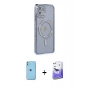 MARSİLYAN™- iPhone 11 Kılıf Zirve Doku Prime - Siyah Bilvis 5in1 5D Magic Hayalet Cam Ekran Koruyucu + Neon Fosforlu Kamera Lens - YL